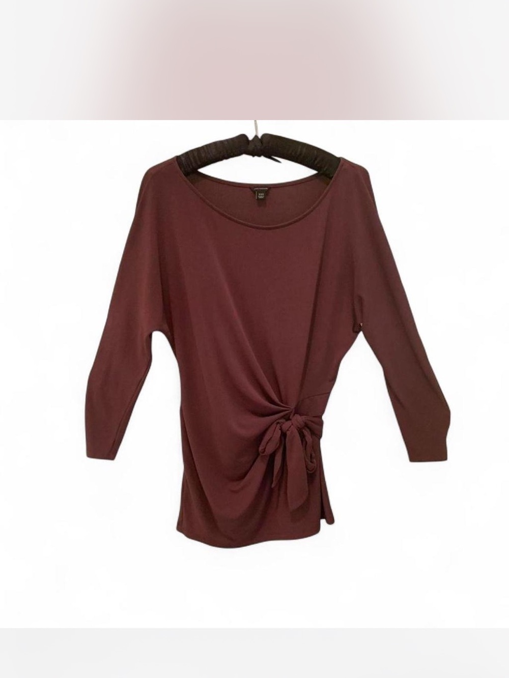 Preppy Classy Ann Taylor Brownish-Burgundy Side-Tie Dolman Sleeve Tunic size XXS